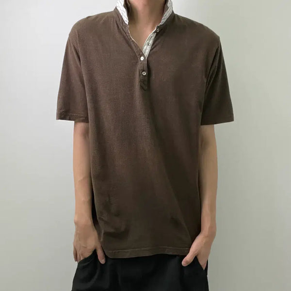 [BUNJANG] Vintage Brown Short Sleeve Polo Shirt XL / vtg 빈티지 브라운 반팔 폴로 셔츠 XL