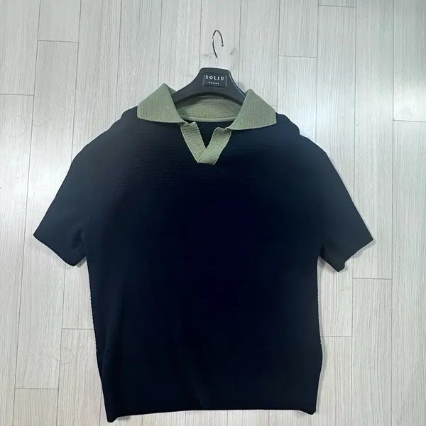 [BUNJANG] System Homme Navy Collar Knit / 시스템옴므 네이비 카라니트