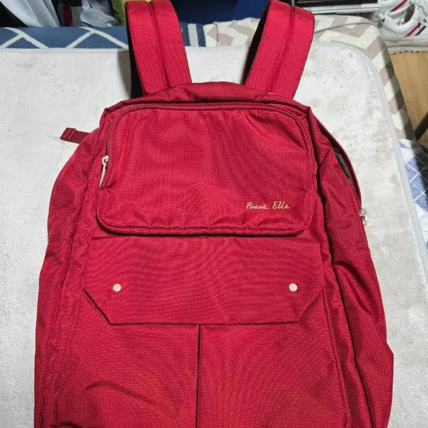 [BUNJANG] BASIC ELLE Red Backpack / BASIC ELLE 레드 백팩