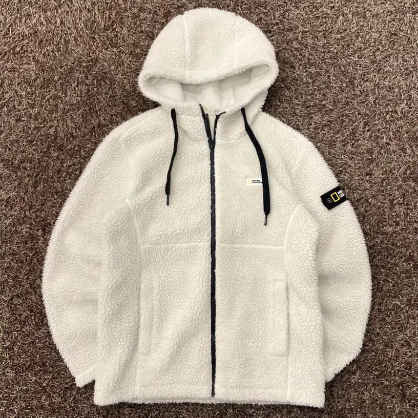 [BUNJANG] National Geographic Fleece Hooded Zip-Up Jacket / M 내셔널지오그래픽 플리스 후드집업 자켓