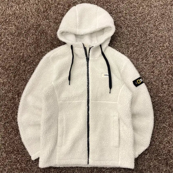 [BUNJANG] National Geographic Fleece Hooded Zip-Up Jacket / M 내셔널지오그래픽 플리스 후드집업 자켓