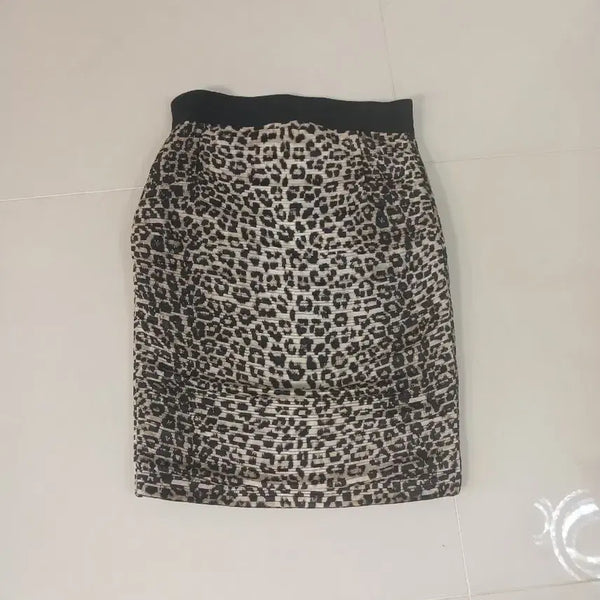 [BUNJANG] MICHAA Leopard Print High-Waisted Pencil Skirt / 미샤 호피 무늬 하이웨스트  펜슬 스커트