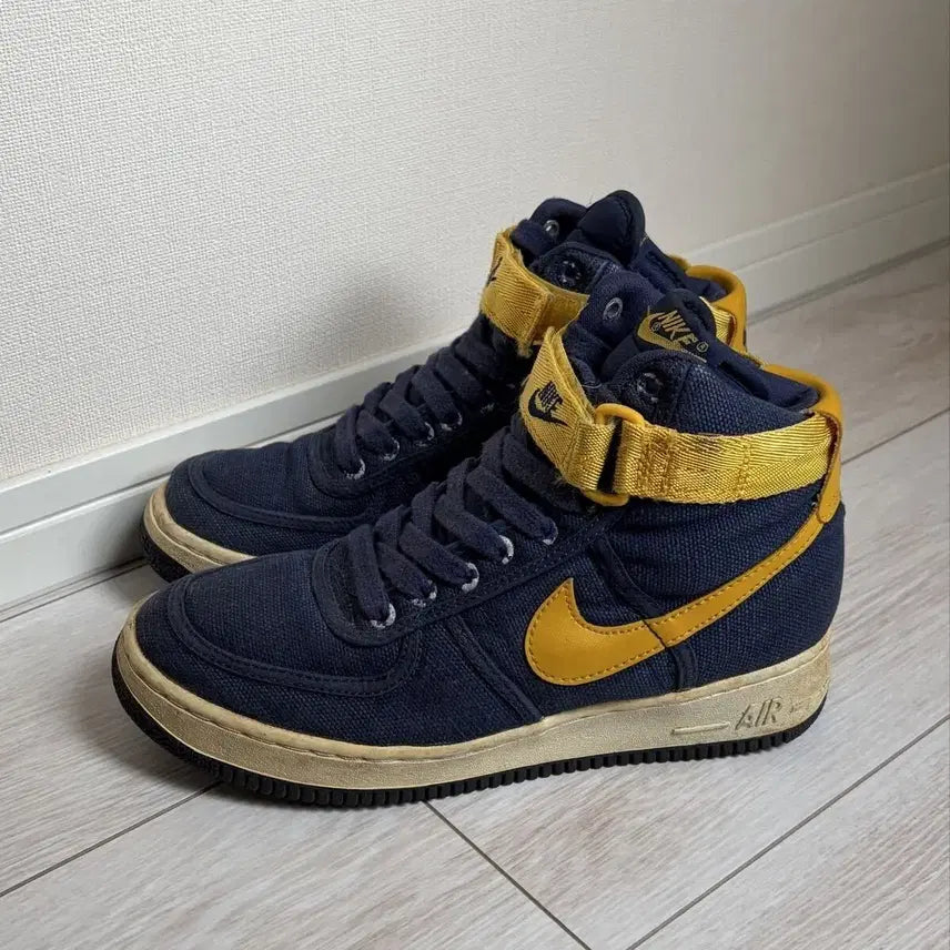 [BUNJANG] Nike Air Force 1 Mid Navy/Yellow / 나이키 정품 에어포스 1 미드 네이비/옐로우 판매