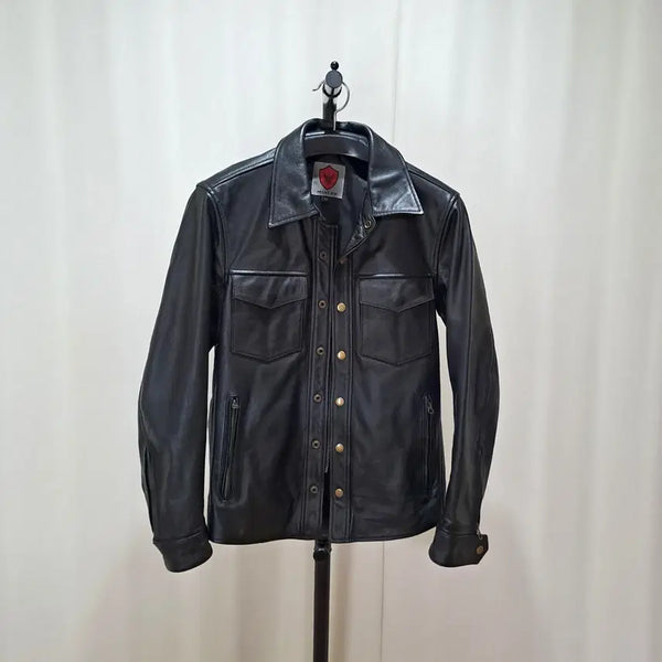 [BUNJANG] Genuine Leather Outer Shirt Jacket M / (택포) 소가죽 아우터 셔츠 자켓 M C204