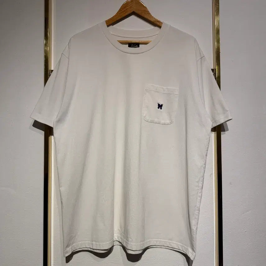 [BUNJANG] Needles Short Sleeve Pocket Crewneck T-Shirt White L / Needles 니들스 숏슬리브 포켓 크루넥 티셔츠 화이트 L[3]