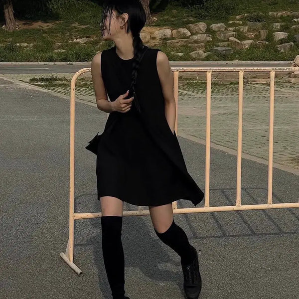 [BUNJANG] trimmingbirds Oblique Layered Mini One-piece Dress Black / 트리밍버드 Oblique Layered Mini One-piece / Black
