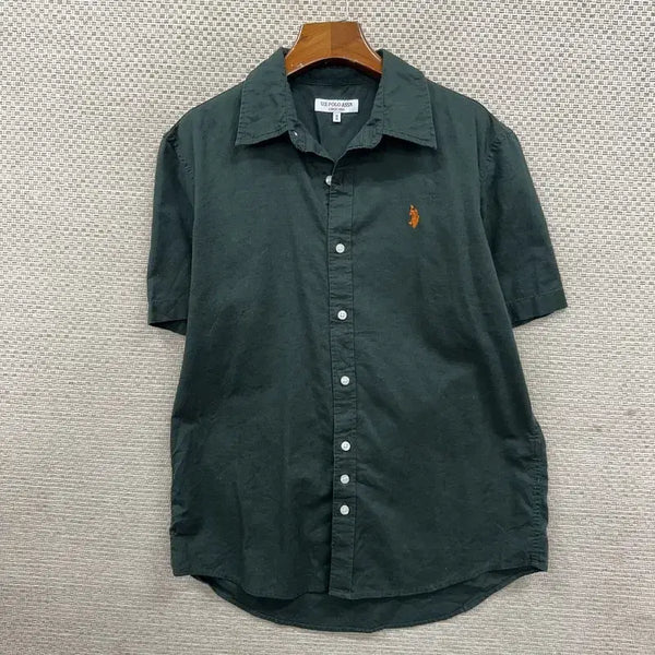 [BUNJANG] US Polo Linen Short Sleeve Shirt - Size M / US폴로 린넨 반팔 셔츠 M D09264