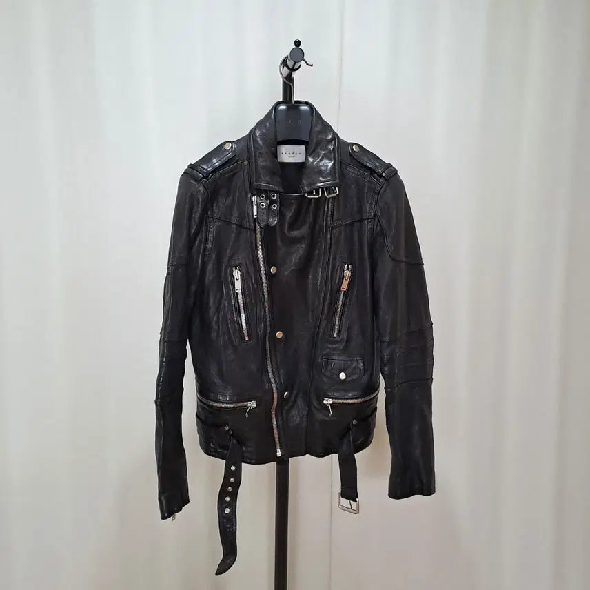 [BUNJANG] Sandro Homme Genuine Leather Rider Biker Jacket C205 / (택포) 산드로옴므 양가죽 라이더 바이커 자켓 C205