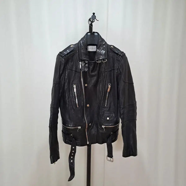 [BUNJANG] Sandro Homme Genuine Leather Rider Biker Jacket C205 / (택포) 산드로옴므 양가죽 라이더 바이커 자켓 C205