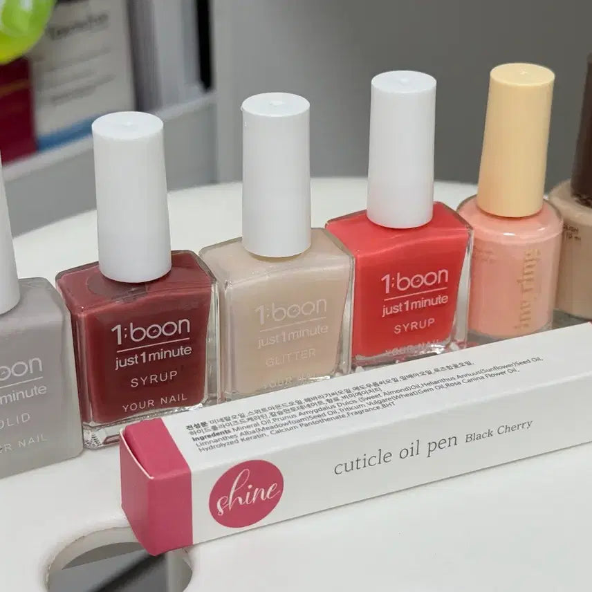 [BUNJANG] Nail Polish Set with Cuticle Oil Pen - New / 네일 6종+큐티클 오일펜 새상품