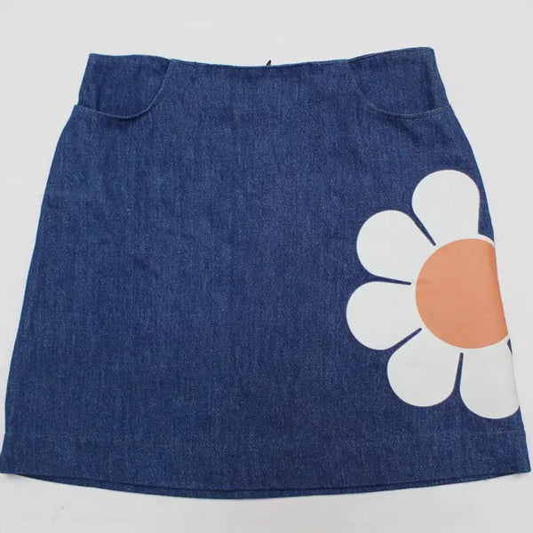 [BUNJANG] June Cotton Navy Skirt Size M / 쥬네 매장정품 27적당 청 스커트 아주좋음/M01