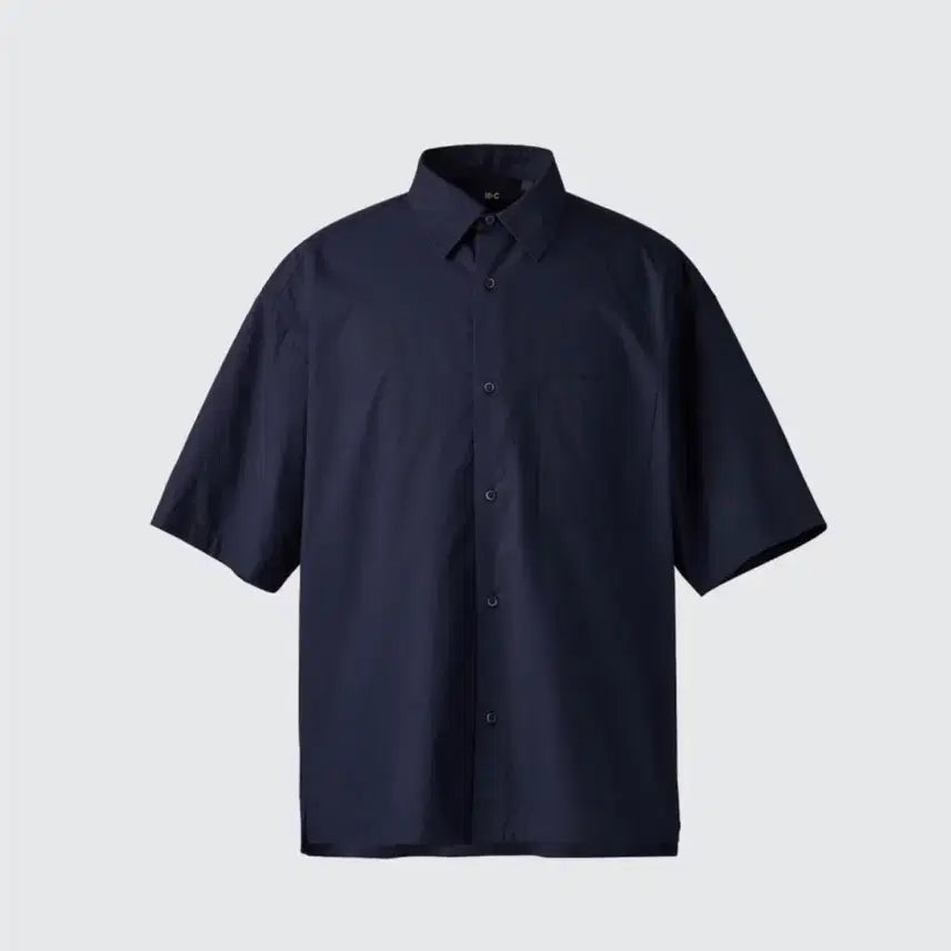 [BUNJANG] Uniqlo C Broadcloth Oversized Half-Sleeve Shirt Navy XL / 유니클로 C 브로드클로스 오버사이즈 반팔 셔츠 네이비 XL