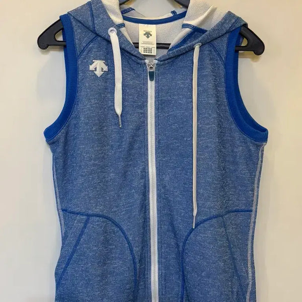 [BUNJANG] Descente Blue Hooded Vest S / 데상트 블루 후드 조끼 85. S
