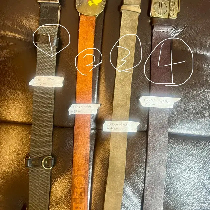 [BUNJANG] Iceberg & Frank Morello Y2K Belt Set / Y2k 아이스버그 벨트 3종 + 프랭크모렐로 벨트