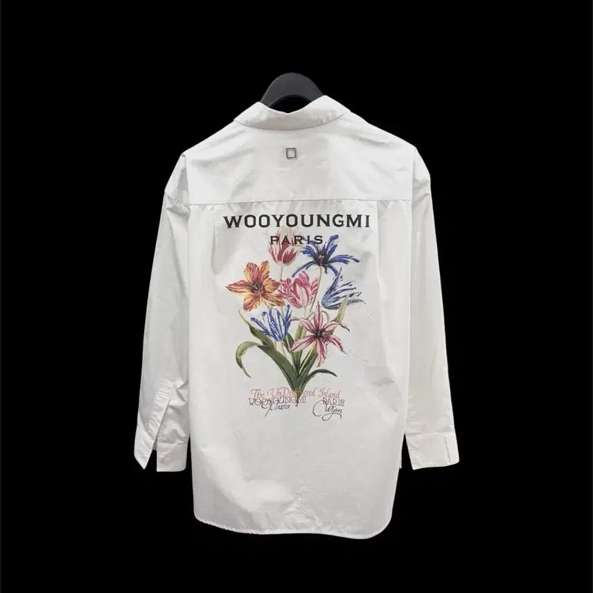 [BUNJANG] WooYoungMi Flower Print Back Logo Shirt / [50] 우영미 플라워 프린트 백로고 셔츠