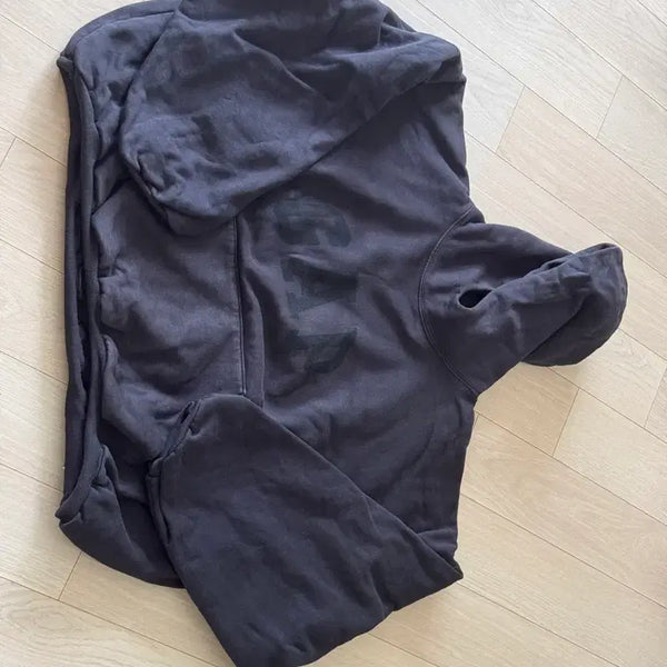[BUNJANG] Yeezy Gap Logo Hoodie Washed Black L / 이지 갭 후드 워시드 블랙 L