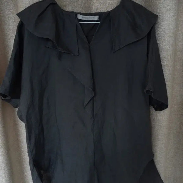 [BUNJANG] VOV Linen Short Sleeve Blouse / 보브 린넨 반팔 블라우스