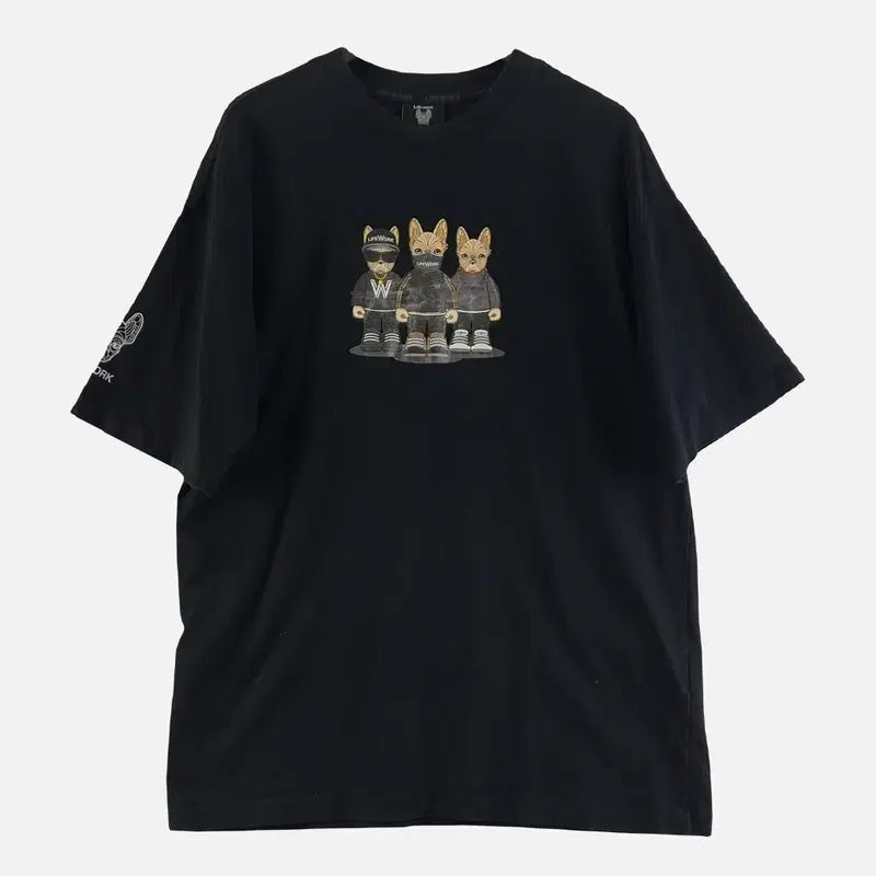 [BUNJANG] Life Work Black Men's Short Sleeve T-Shirt M N7767 / 라이프워크 블랙 남자 반팔티 M N7767