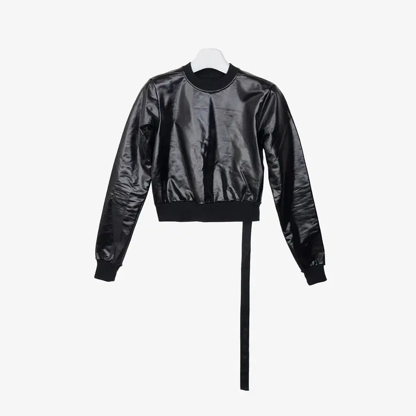 [BUNJANG] Rick Owens Darkshadow Coated Cropped Sweat T-shirt - Black, Size S / 릭오웬스 다크섀도우 코팅 크롭 스웨트 티셔츠 S 블랙 GU2GPUS7