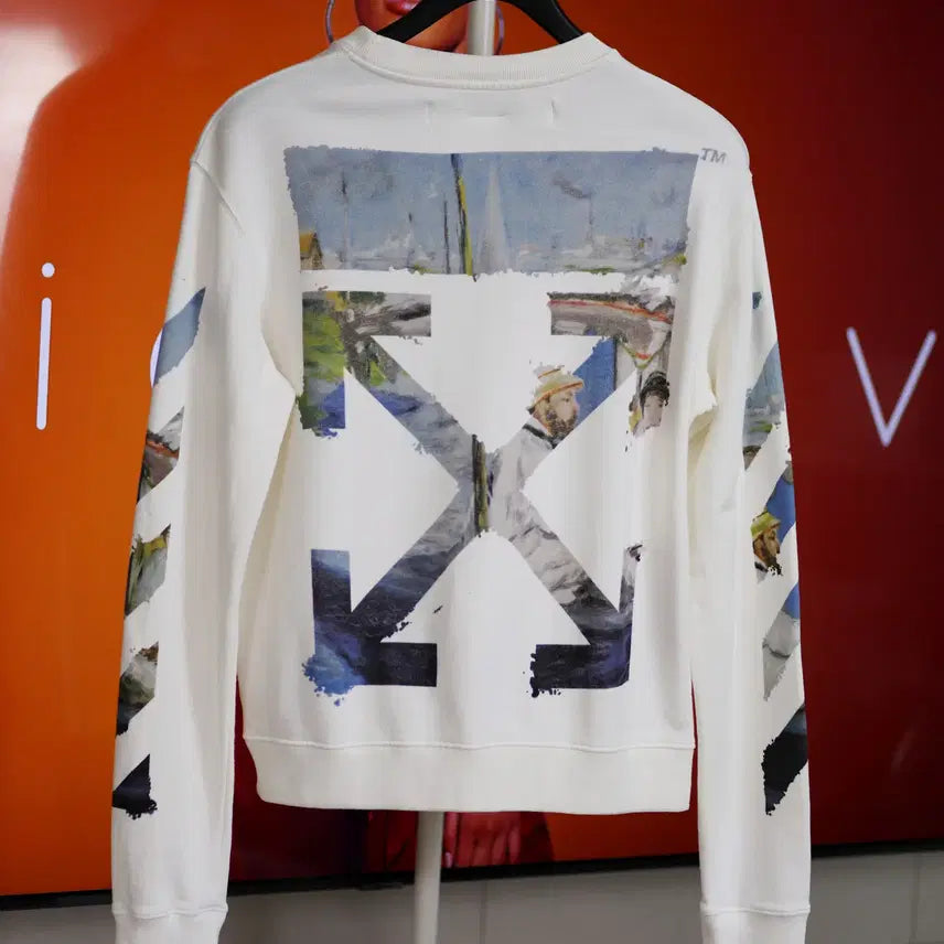 [BUNJANG] Off-White 19SS Diag Crewneck Sweatshirt / 오프화이트 19SS 다이애그 크루넥 맨투맨