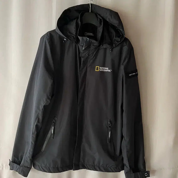 [BUNJANG] National Geographic Windbreaker Jacket Black / 내셔널지오그래픽 바람막이 자켓 블랙