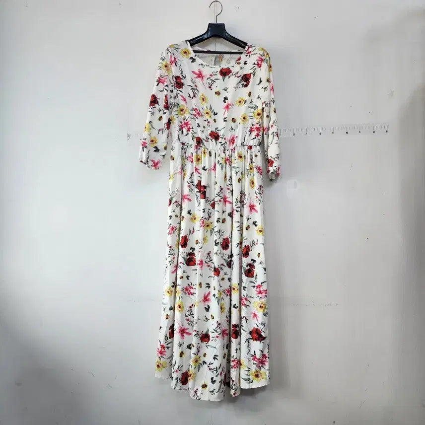 [BUNJANG] AV Design White Floral Long Dress / 아브디자인 화이트 플로럴 원피스