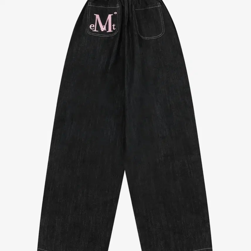 [BUNJANG] MUSEUMNT Bolton Back Pocket Banding Pants Black Denim / 무센트 볼튼 백 포켓 빅 로고 밴딩 팬츠 블랙데님