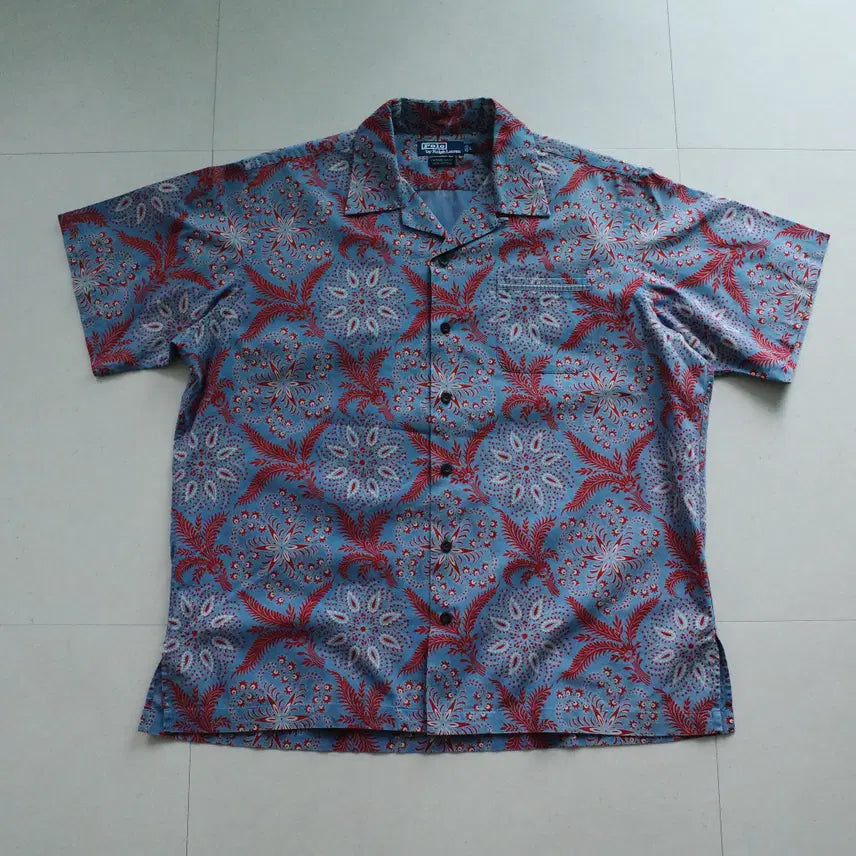 [BUNJANG] Polo Ralph Lauren 90s Vintage Camp Ethnic Paisley Short Sleeve Shirt / [L] 90s 폴로 빈티지캠프 에스닉 페이슬리 셔츠
