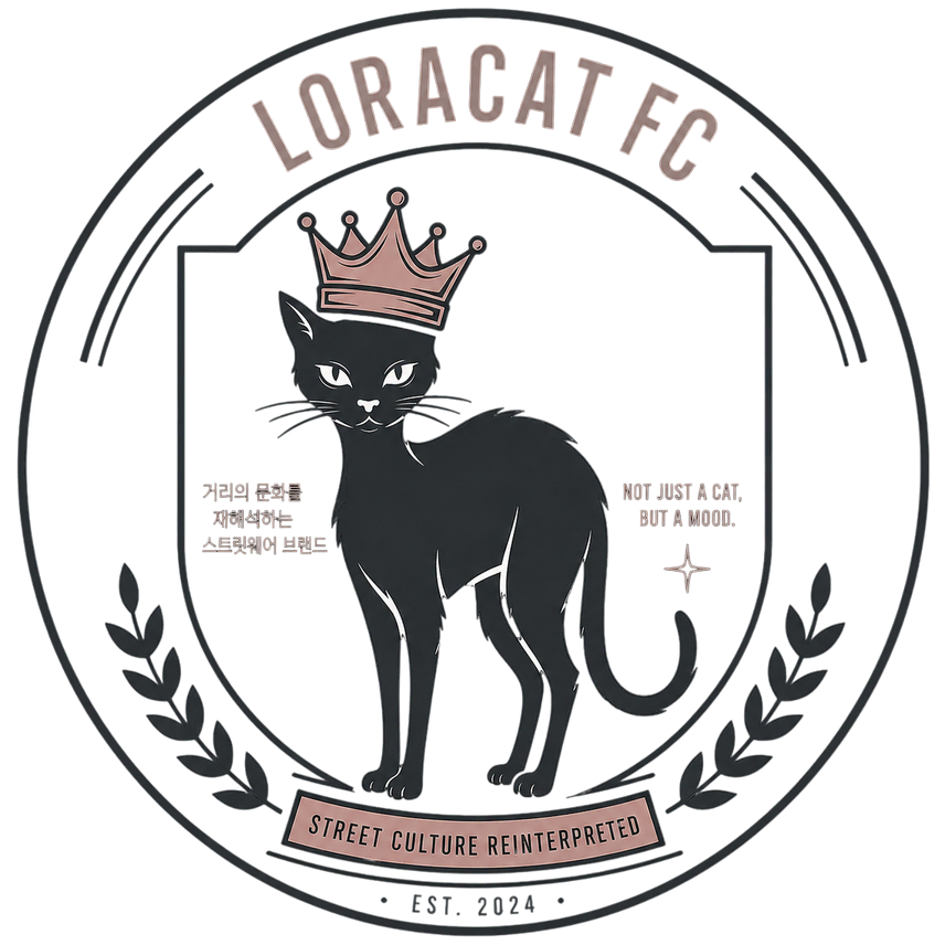 [BUNJANG] Loracat FC Oversized Cat Logo Short Sleeve T-Shirt / [새상품] 로라캣 FC 오버핏 고양이 로고 반팔 티셔츠 (주문제작)