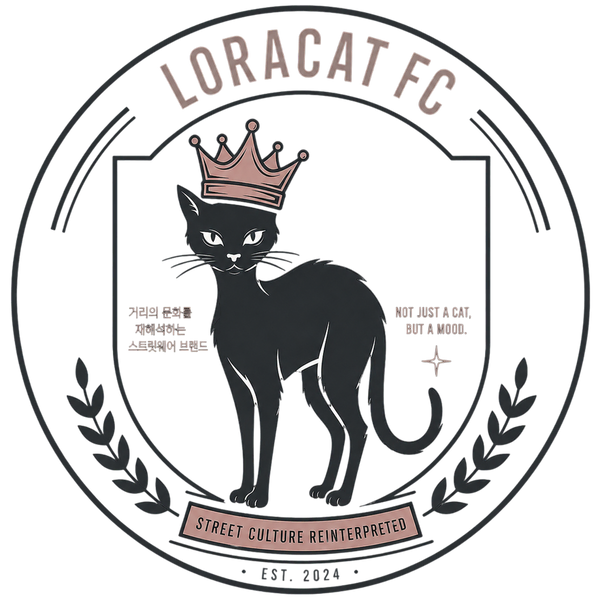 [BUNJANG] Loracat FC Oversized Cat Logo Short Sleeve T-Shirt / [새상품] 로라캣 FC 오버핏 고양이 로고 반팔 티셔츠 (주문제작)