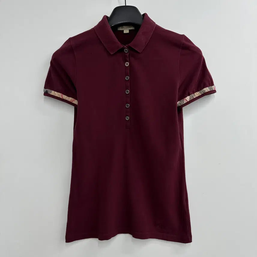 [BUNJANG] Burberry Women's Slim Fit Short Sleeve Polo Shirt (Size 90/S) / 90 버버리 여자 슬림핏 반팔 카라티