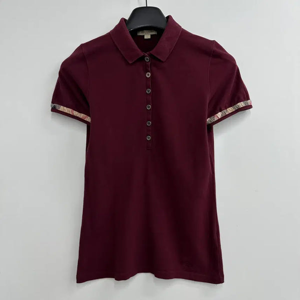 [BUNJANG] Burberry Women's Slim Fit Short Sleeve Polo Shirt (Size 90/S) / 90 버버리 여자 슬림핏 반팔 카라티