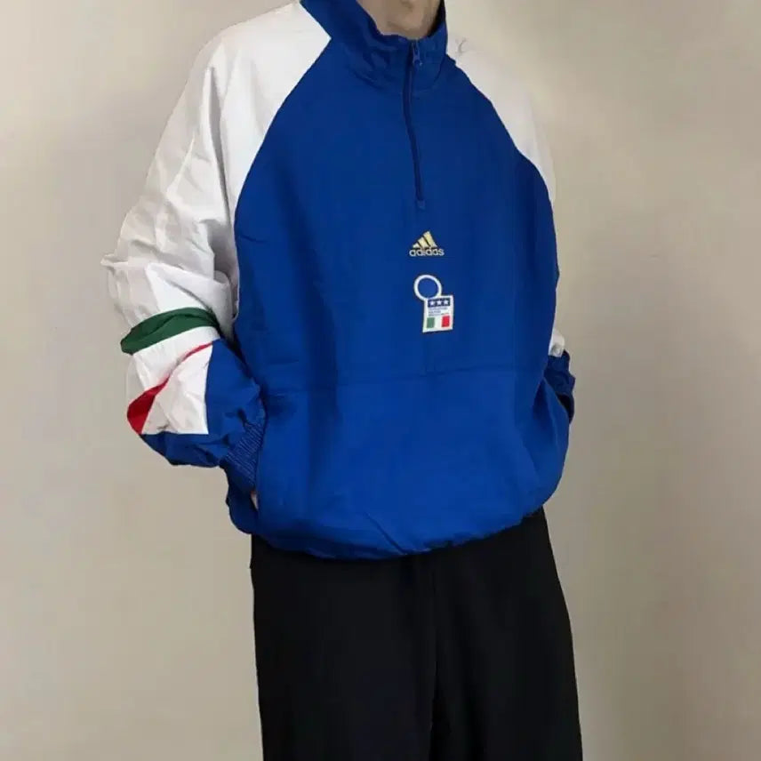 [BUNJANG] Adidas Italy Icon Football National Team Windbreaker XL / 아디다스 이탈리아 아이콘 축구 국대 바람막이 (XL)