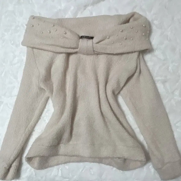 [BUNJANG] Ingni Ribbon Knit Hime Gyaru Vintage Sweater / 잉그니 리본 니트 히메갸루 빈티지