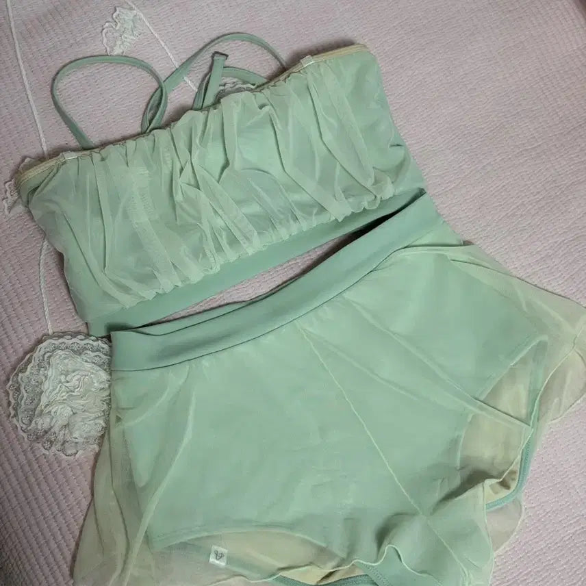 [BUNJANG] Foral Pole Wear Shirring Set L / 포럴 폴웨어 셔링 세트 L