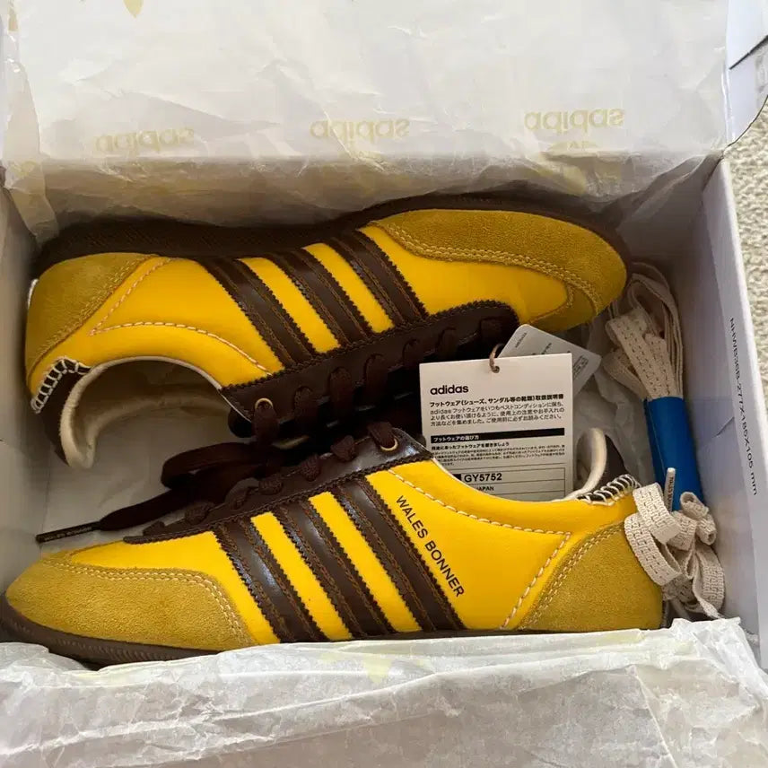 [BUNJANG] Adidas x Wales Bonner Yellow Brown Shoes 225 / 아디다스 웨일스 보너 옐로우 브라운 새상품 225