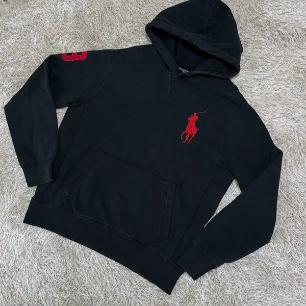 [BUNJANG] Polo Ralph Lauren Big Pony Hoodie Black Size L / 폴로 빅포니 후드티