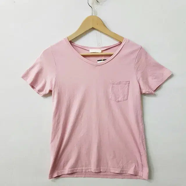 [BUNJANG] Earth Music & Ecology Cotton T-Shirt Pink / Earth Music Ecology 코튼 티셔츠 핑크