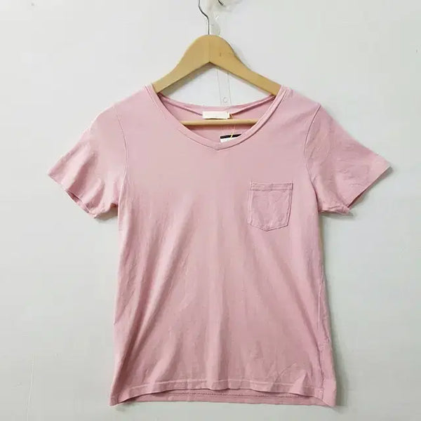 [BUNJANG] Earth Music & Ecology Cotton T-Shirt Pink / Earth Music Ecology 코튼 티셔츠 핑크