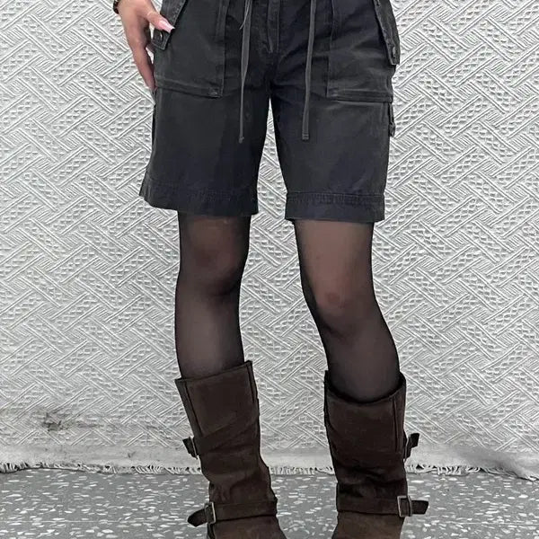 [BUNJANG] UGIZ Vintage Street Casual Strap Trucker Shorts (26-inch) / UGIZ 빈티지 스트릿 캐주얼 스트랩 트러커 반바지 26인치 C13246