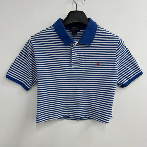 [BUNJANG] Polo Ralph Lauren Women's Custom Fit Cropped Short Sleeve Polo Shirt / 90 폴로 랄프로렌 여자 크롭커스텀 반팔 카라티
