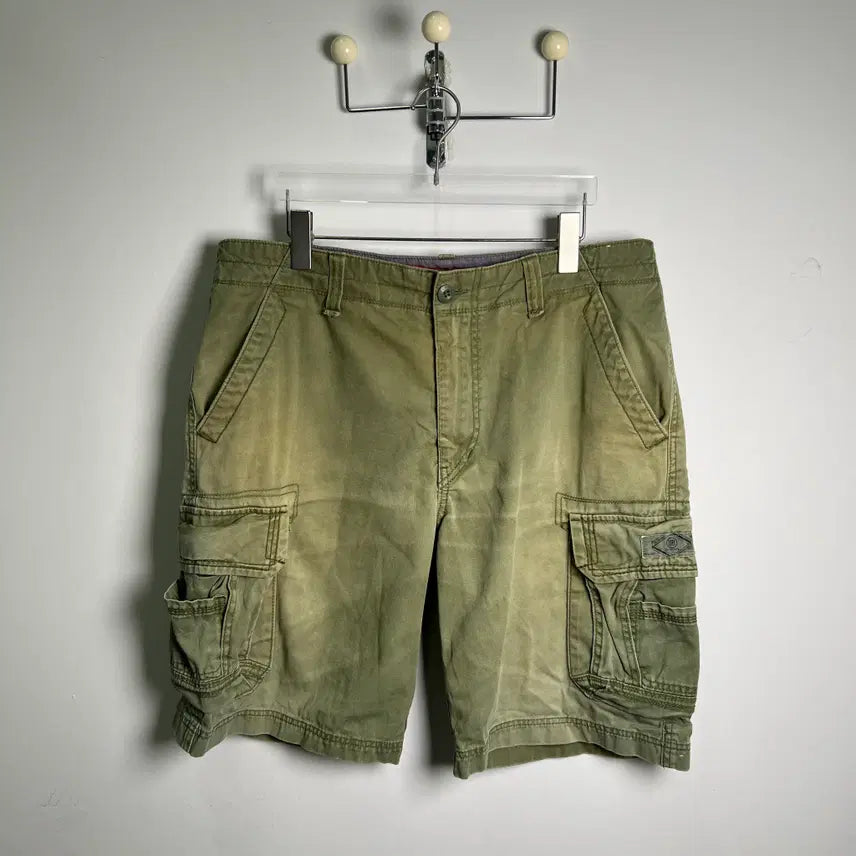 [BUNJANG] Unionbay Vintage Olive Khaki Cargo Shorts 36 / 유니온베이 빈티지 올리브 카키 카고 반바지 36