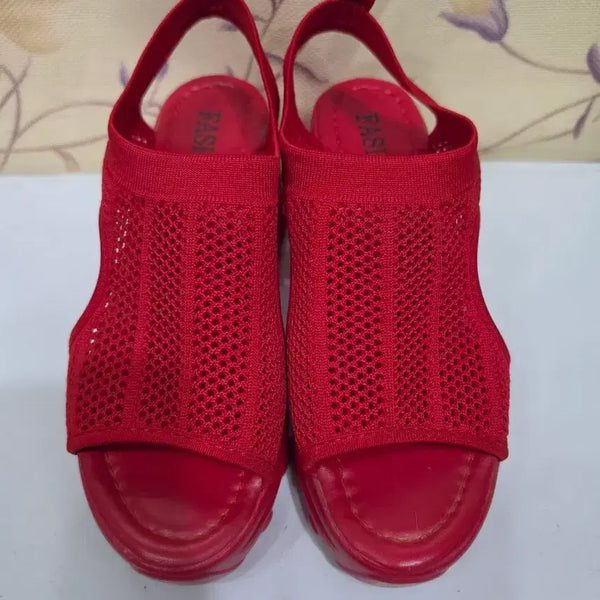 [BUNJANG] Red Knit Strap Sandals / #신발편안하고 스타일리시한 레드 니트 스트랩 샌들