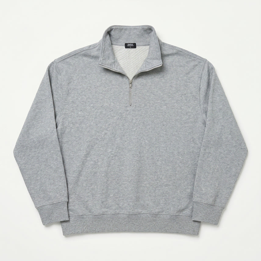 [BUNJANG] Musinsa Standard Oversized Half-Zip Sweatshirt (Medium Grey, XL) / 2. 무신사스탠다드 오버사이즈 하프집업 (미디엄그레이 XL) 맨투맨 스웨트셔츠