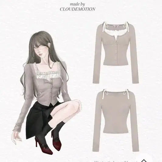 [BUNJANG] Cloud Emotion Blouse and Skirt Pants Set / 교신 클라우드이모션 블라우스 + 치마바지 (하객룩 피로연 상견례 원피스