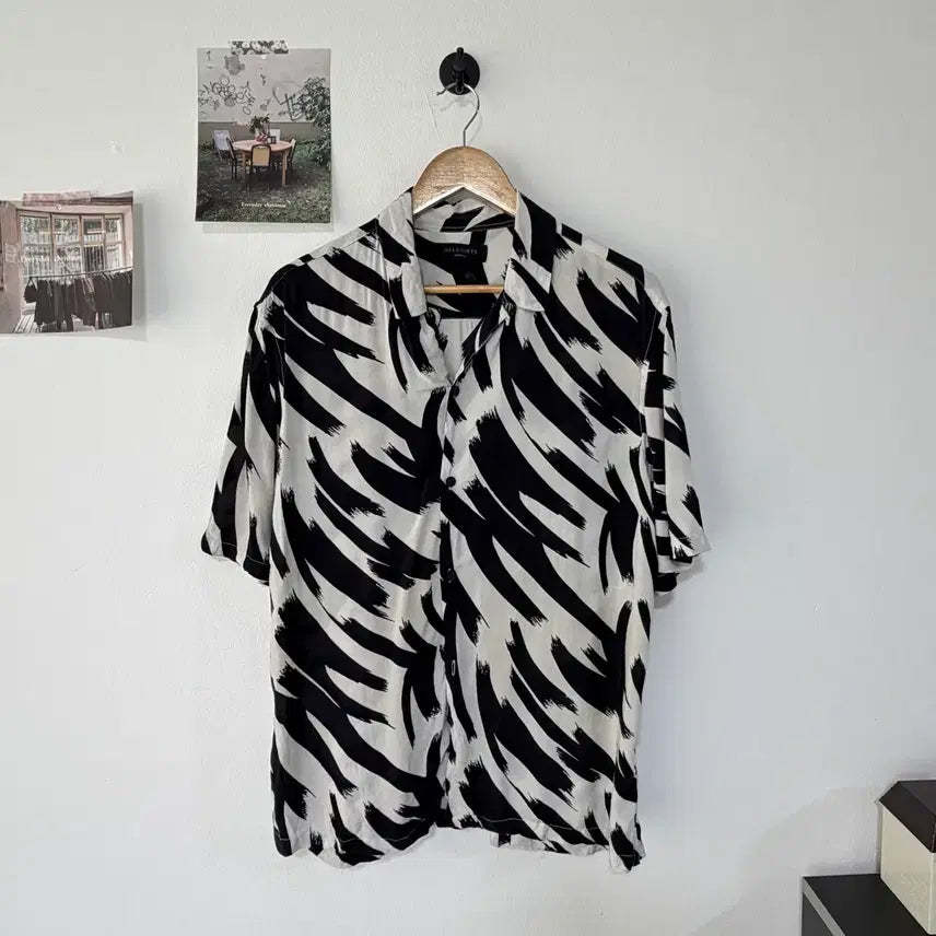[BUNJANG] All Saints Viscose Open Collar Shirt / [택포] [M] 올세인츠 비스코스 오픈카라 셔츠