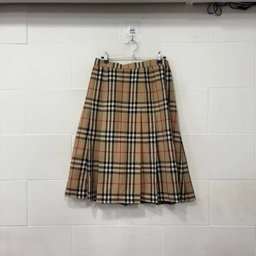 [BUNJANG] Burberry Check Pleated Midi Skirt / 버버리 체크 플리츠 스커트