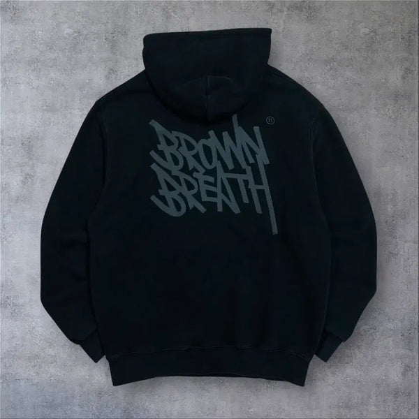 [BUNJANG] Brownbreath Big Logo Hoodie Black S / 브라운브레스 빅로고 블랙 후드티