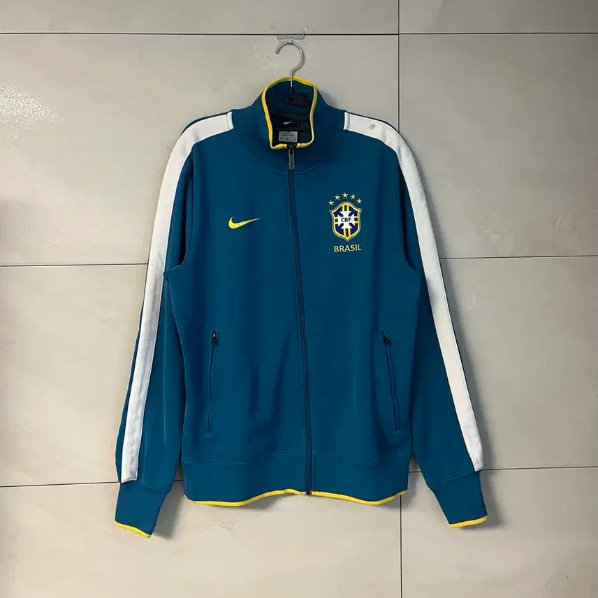 [BUNJANG] Nike Brazil National Football Team Rare Jersey Full Zip Teal (M/100) / 나이키 브라질 축구 국대 극희귀 져지 집업 청록 (M/100)