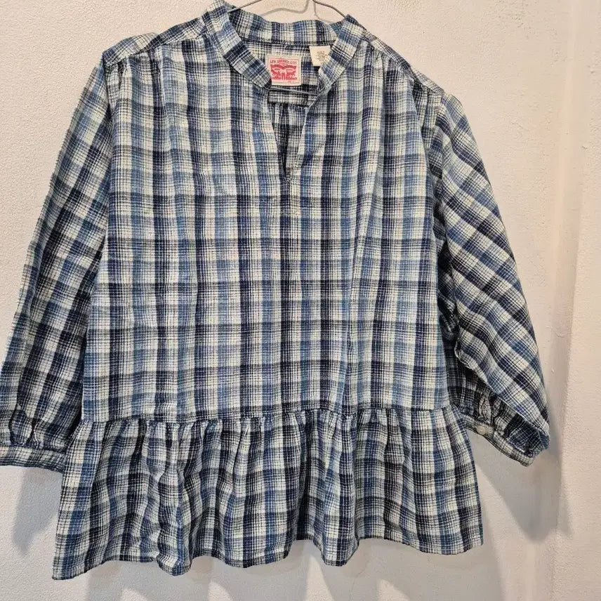 [BUNJANG] Levi's Checkered Frill Blouse / 리바이스 체크 무늬 프릴 블라우스 가57